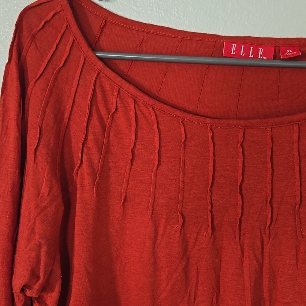 Elle | Rust Long Sleeve Top Size XL - Picture 6 of 10